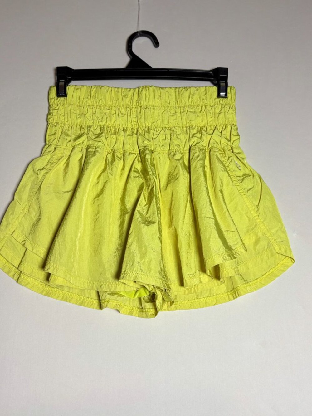 FP Movement by Free People The Way Home Shorts XS Lime Neon Smocked High Rise